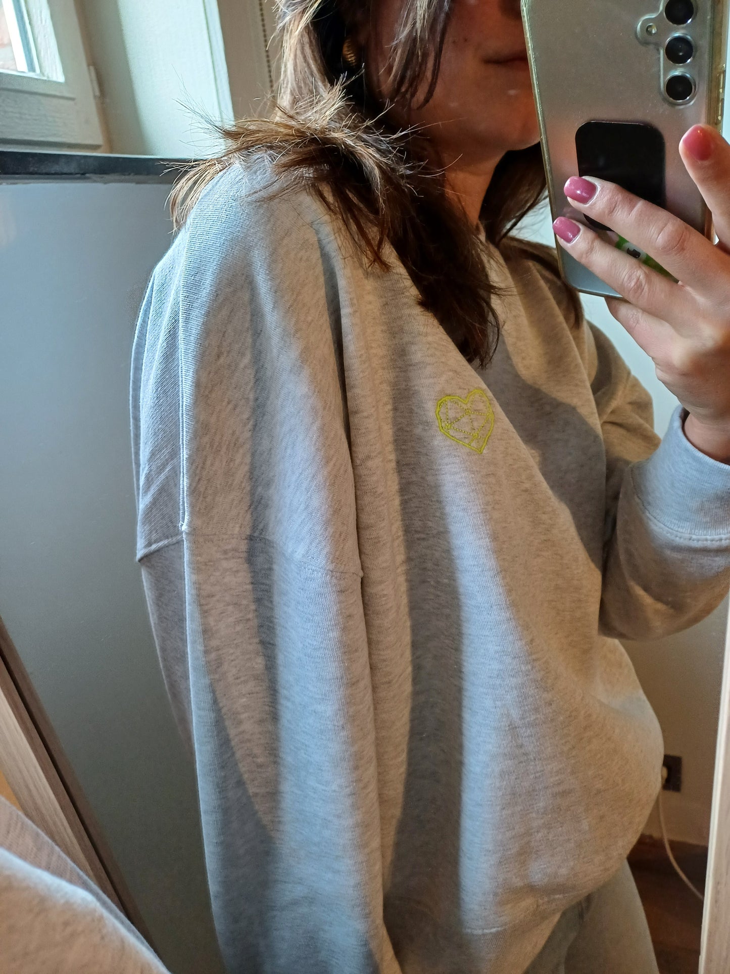 Sweater heart - Cool grey fluo