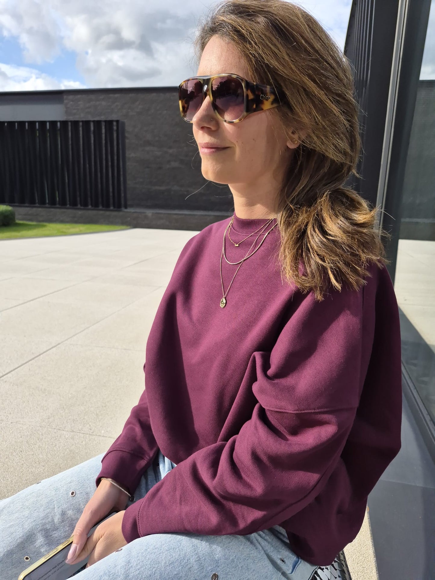 Sweater bonne humeur plum
