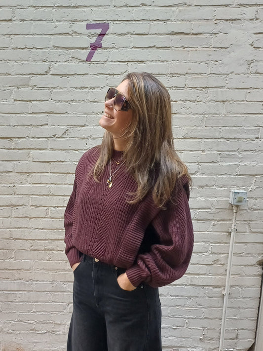 Knitted Sweater With Shoulder Detail