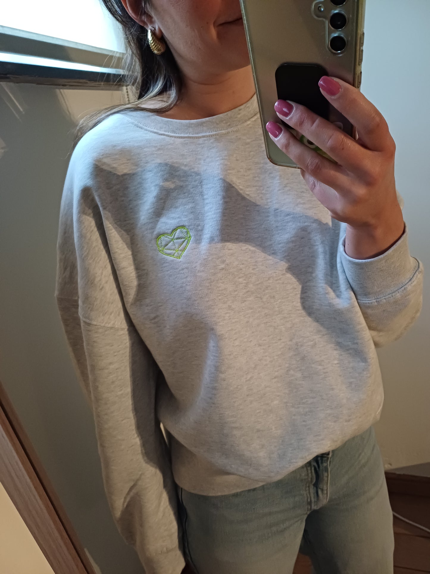 Sweater heart - Cool grey fluo