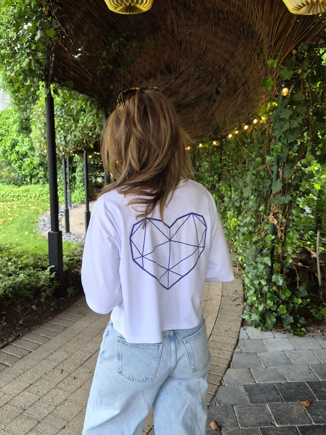T-shirt BIG HEART White-blue heart