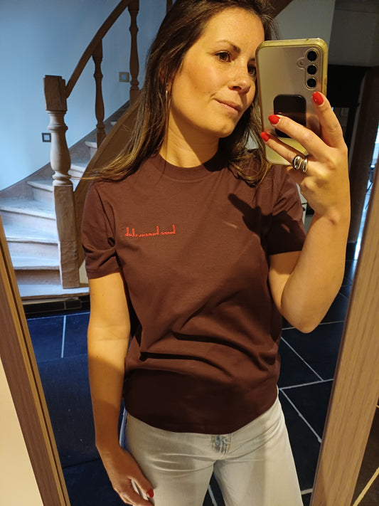 T-shirt bonne humeur - oversized fit brown-red