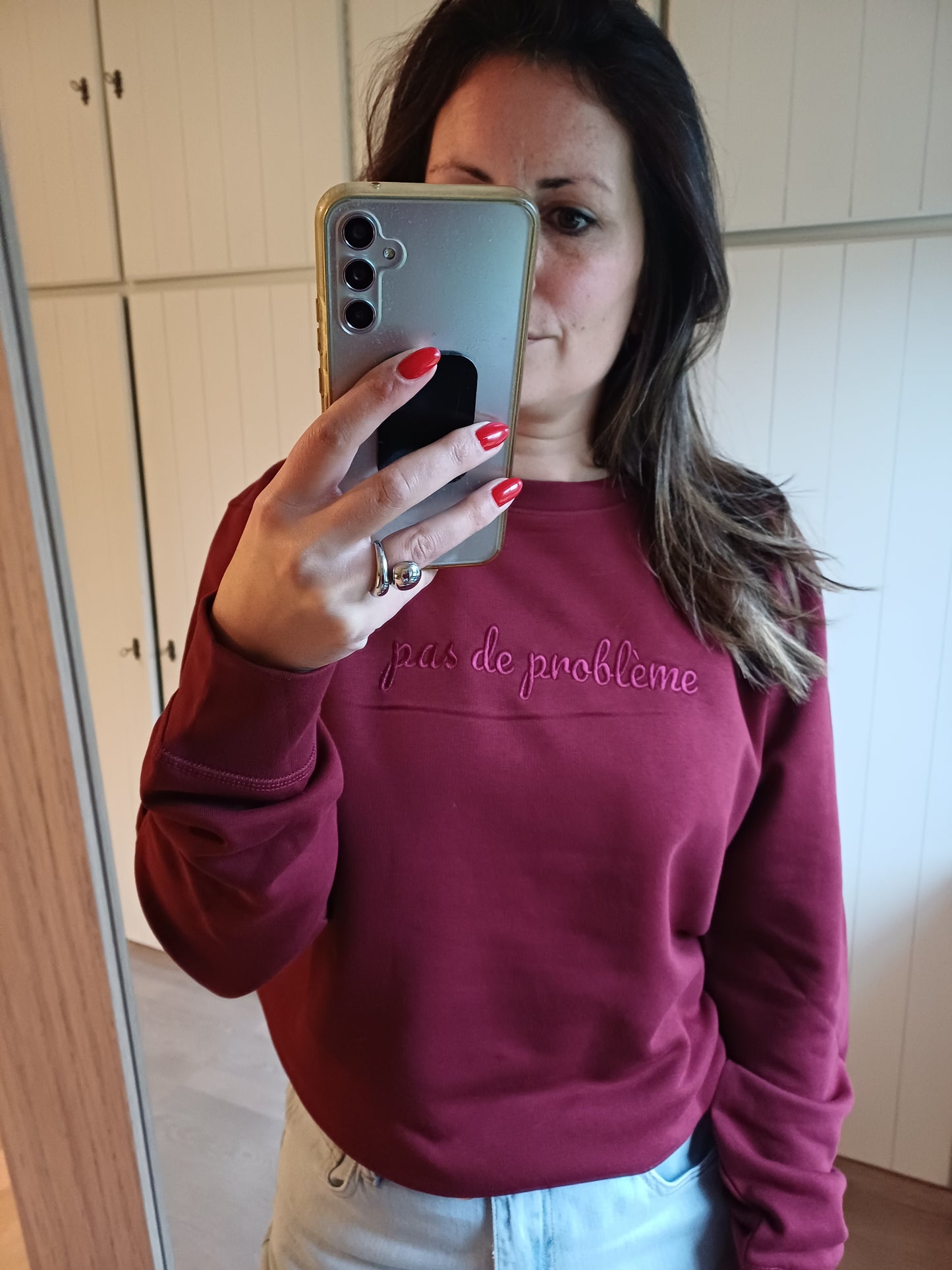 Sweater pas de problème - Burgundy 'longer fit'