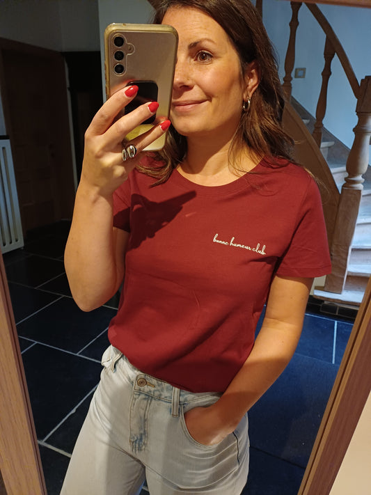 T-shirt bonne humeur - classic fit burgundy
