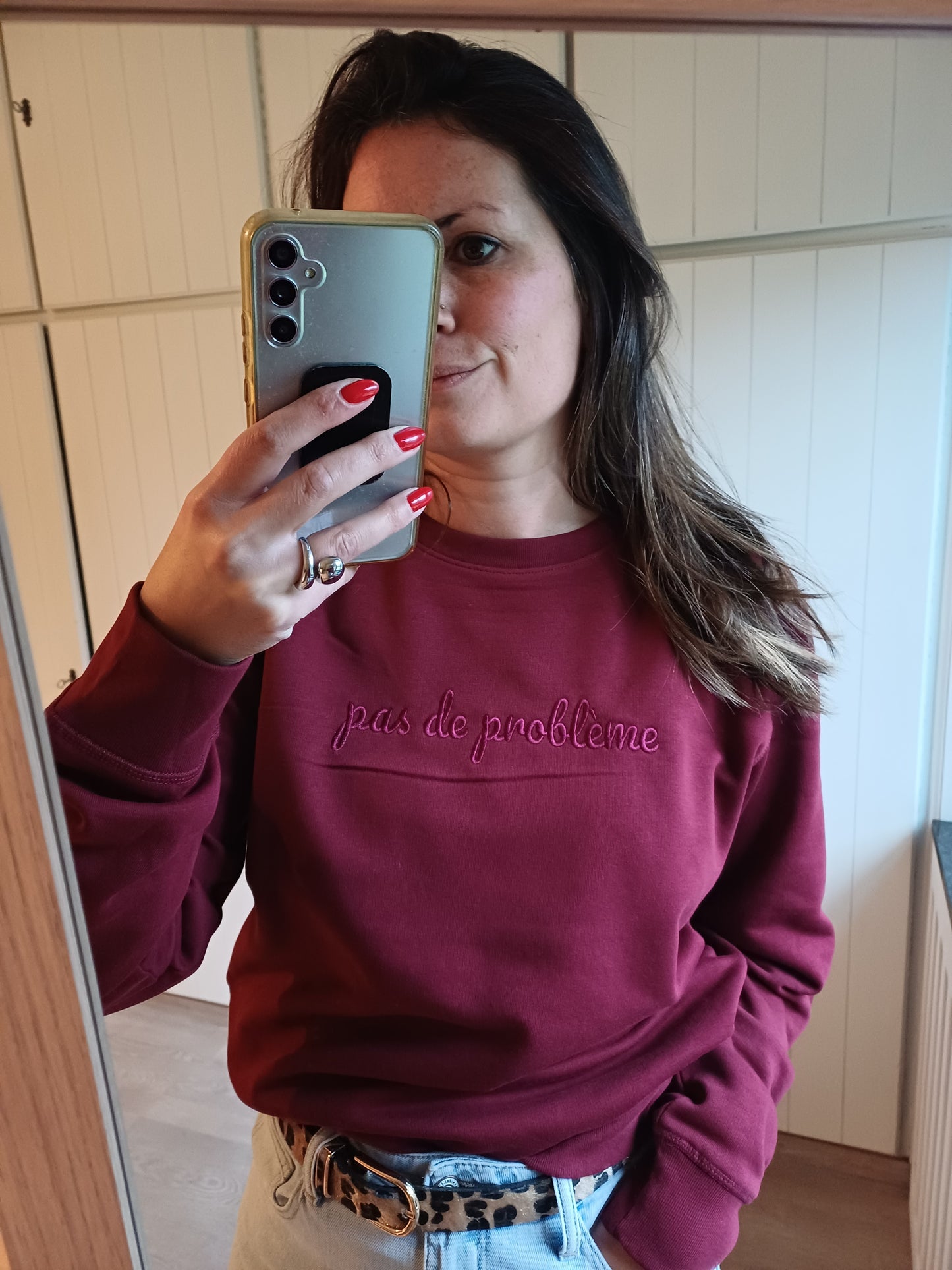Sweater pas de problème - Burgundy 'longer fit'