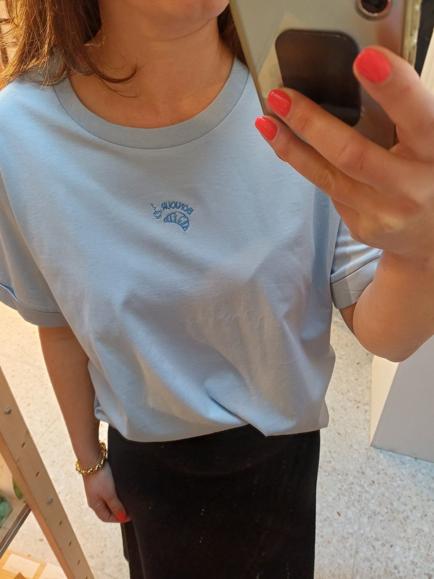 T-shirt BONJOUR soft blue