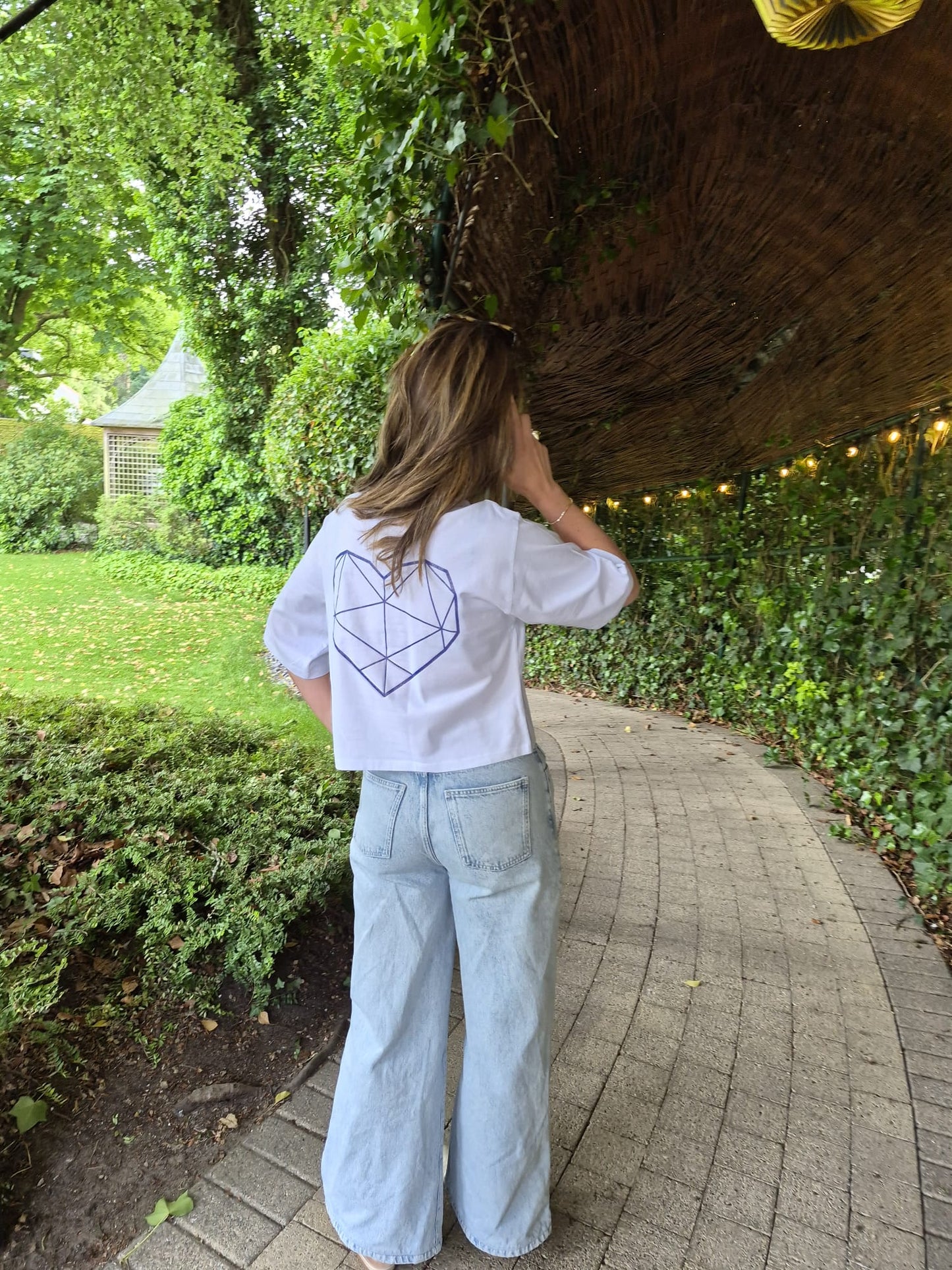T-shirt BIG HEART White-blue heart