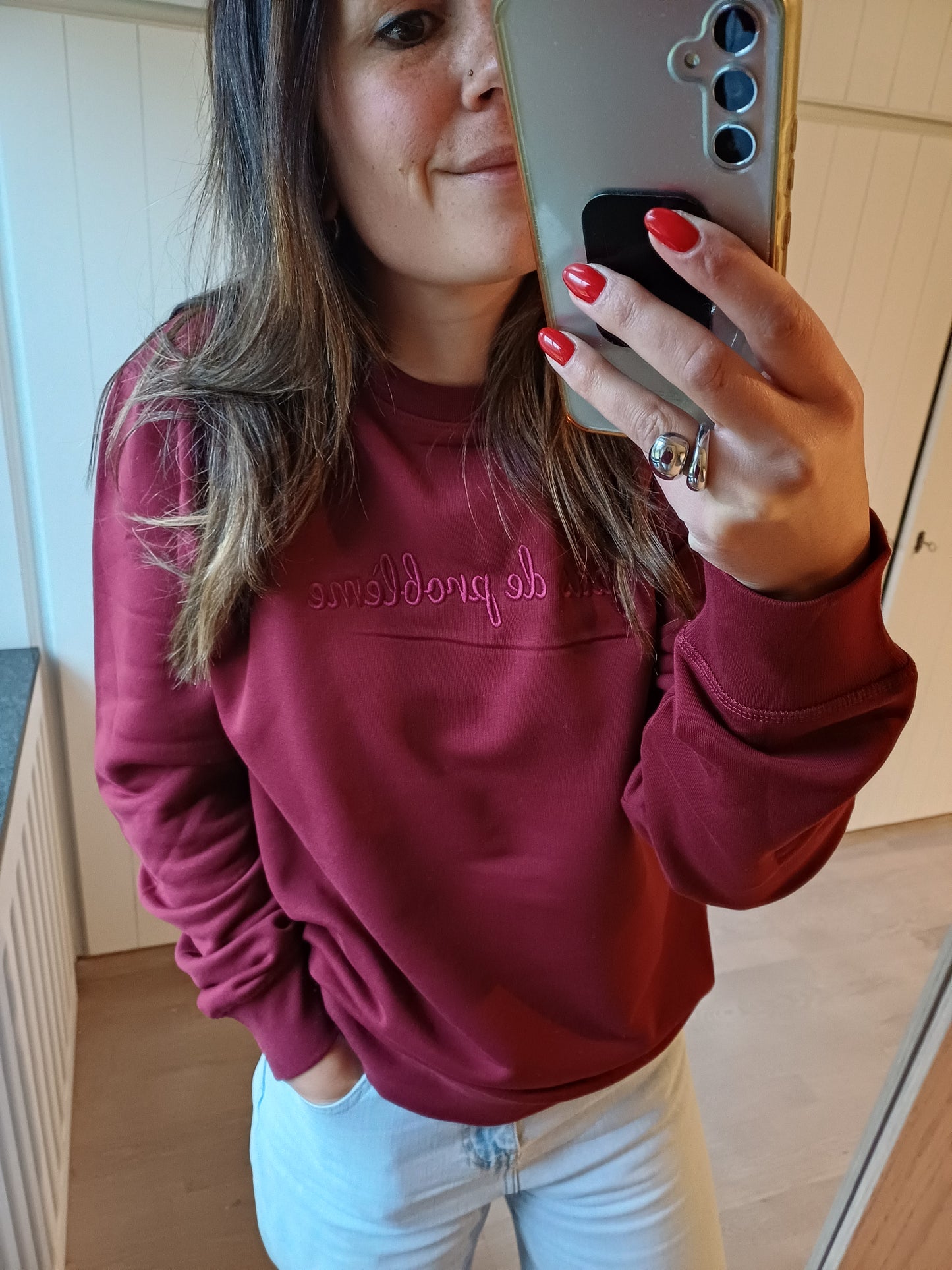 Sweater pas de problème - Burgundy 'longer fit'