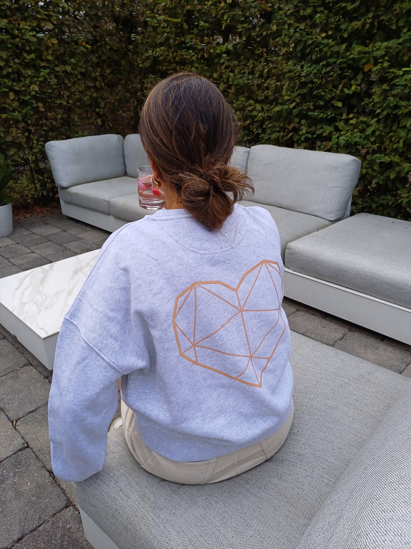 Sweater BIG HEART cool grey