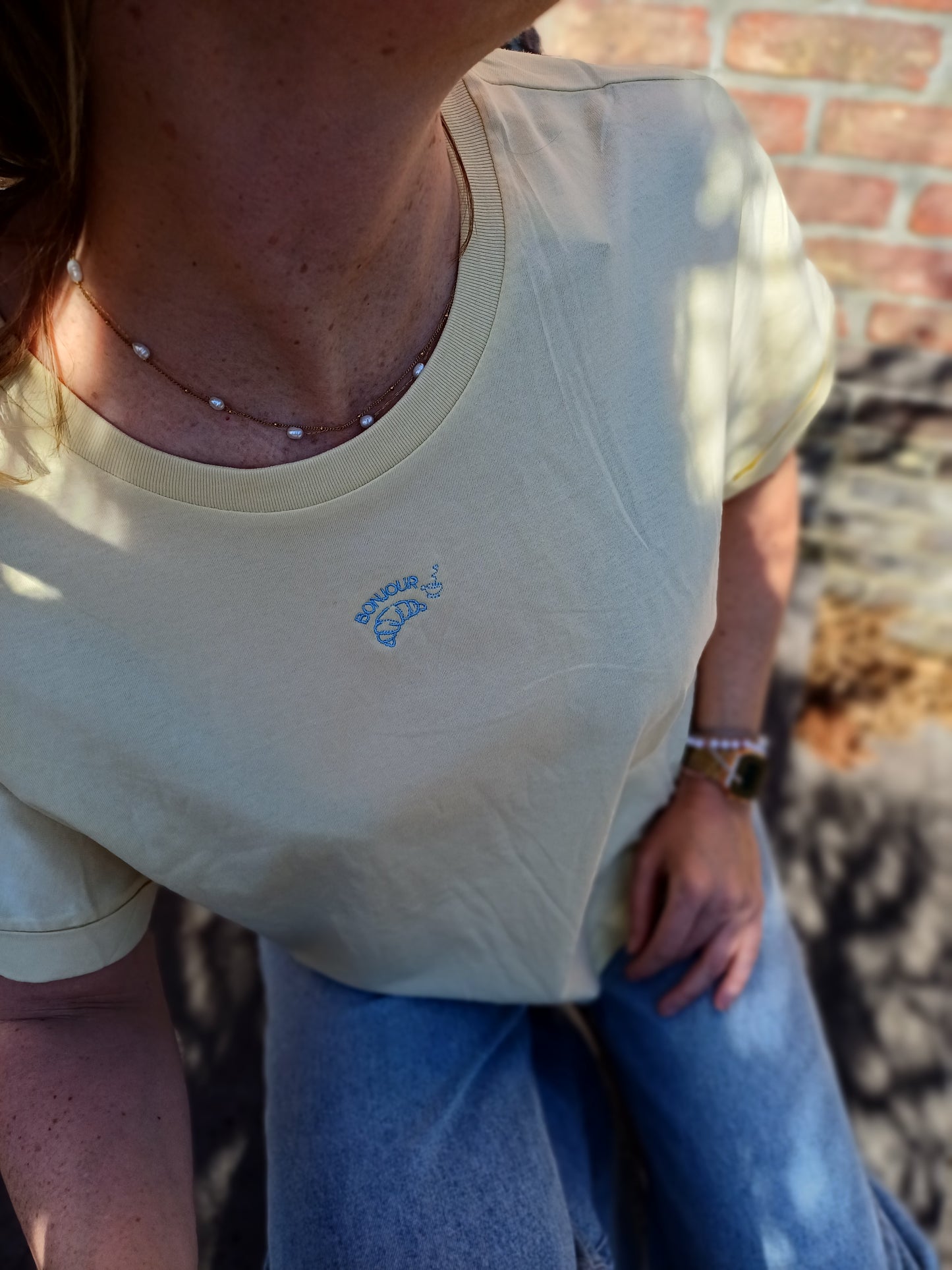 T-shirt BONJOUR yellow