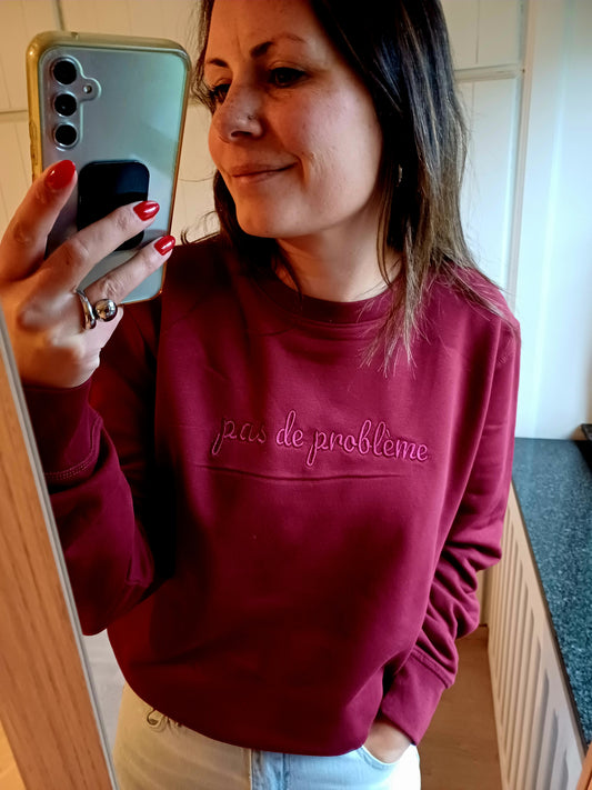 Sweater pas de problème - Burgundy 'longer fit'
